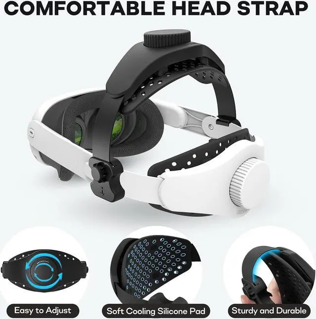 Alt view image 5 of 7 - Adjustable Head Strap for Meta Quest 3/Quest 2 Elite Strap/Pico 4/4 Pro/Meta Quest Pro, Reduce Head Pressure Lightweight Strap, Enhanced Comfort and Gaming Immersion VR Accessories Black