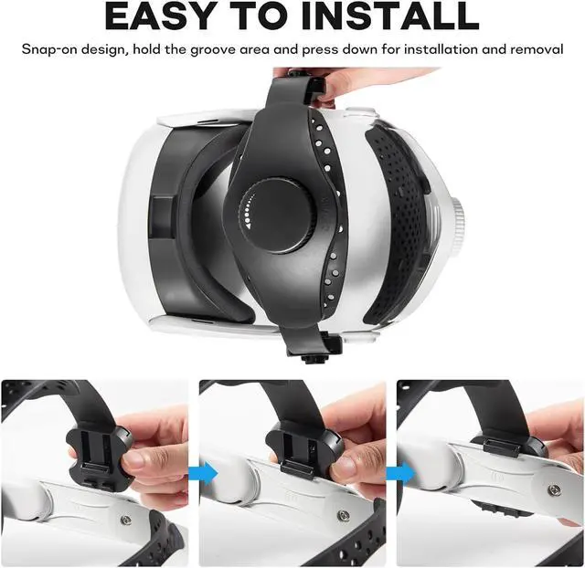 Alt view image 6 of 7 - Adjustable Head Strap for Meta Quest 3/Quest 2 Elite Strap/Pico 4/4 Pro/Meta Quest Pro, Reduce Head Pressure Lightweight Strap, Enhanced Comfort and Gaming Immersion VR Accessories Black