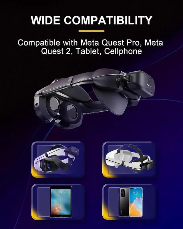 Alt view image 4 of 7 - BONAEVER Battery Pack for Meta/Oculus Quest 3/Quest Pro/Quest 2/Pico 4/Pico 4 Pro/PS VR 2, 6000mAh Portable Mini Battery Pack Replacement for Extra 3 Hours Playtime, Lightweight Design