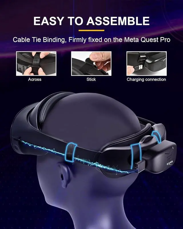Alt view image 2 of 7 - BONAEVER Battery Pack for Meta/Oculus Quest 3/Quest Pro/Quest 2/Pico 4/Pico 4 Pro/PS VR 2, 6000mAh Portable Mini Battery Pack Replacement for Extra 3 Hours Playtime, Lightweight Design