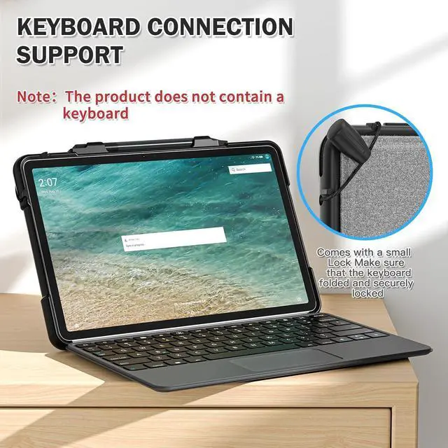 Alt view image 7 of 7 - For Amazon Fire Max 11 Case 11" (13th Generation 2023 Release), Rugged Protective Fire Max 11 Tablet Cover with Rotating Hand/Shoulder Strap & Stand, Pen Holder, Compatible with Type Cover Keyboard