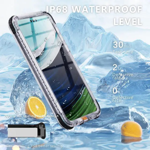 Alt view image 4 of 7 - BONAEVER Waterproof Phone Case for Huawei Mate 60 Pro, IP68 Underwater Touchscreen Water Proof Diving Phone Case Anti-Scratched Rugged Cover Built-in Screen Protector