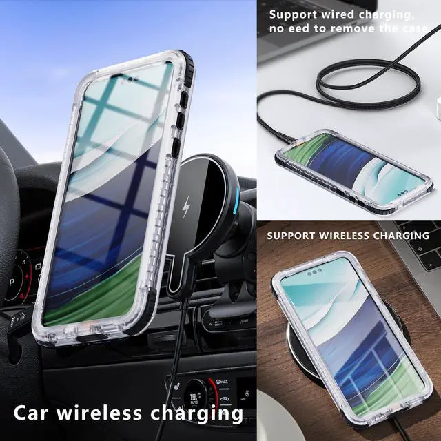 Alt view image 3 of 7 - BONAEVER Waterproof Phone Case for Huawei Mate 60 Pro, IP68 Underwater Touchscreen Water Proof Diving Phone Case Anti-Scratched Rugged Cover Built-in Screen Protector