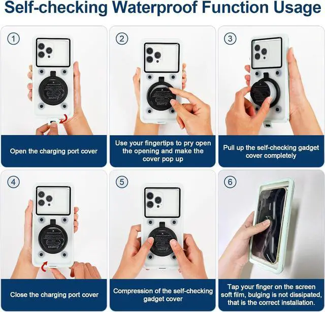Alt view image 3 of 7 - BONAEVER Diving Waterproof Phone Case for Snorkelling, Universal Self-Check Waterproof Underwater Photography Touchscreen Case For iPhone 15 14 13 11 12 Samsung Galaxy Motorola Google