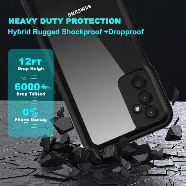 Alt view image 4 of 7 - BONAEVER for Samsung Galaxy A25 5G Case Waterproof IP68 Certified Built-in Screen Protector Shockproof Dustproof Snowproof Rugged for Samsung A25 5G 6.5" Black