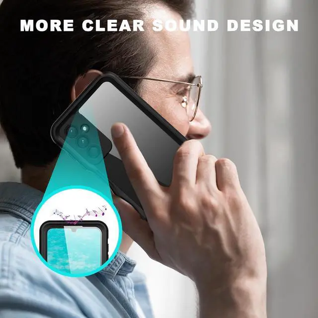 Alt view image 5 of 7 - BONAEVER for Samsung Galaxy A25 5G Case Waterproof IP68 Certified Built-in Screen Protector Shockproof Dustproof Snowproof Rugged for Samsung A25 5G 6.5" Black