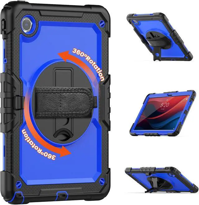 Alt view image 3 of 7 - BONAEVER Case for Lenovo Tab M11 2024 TB330FU TB330XU TB-331FC Shockproof Protective Cover with Screen Protector Rotating Stand and /Shoulder Strap Pen Holder Blue