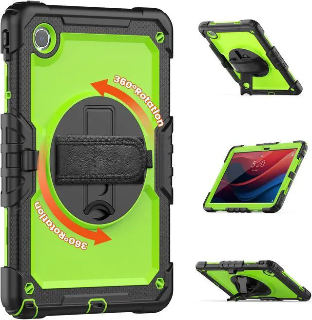 Alt view image 2 of 7 - BONAEVER Case for Lenovo Tab M11 2024 TB330FU TB330XU TB-331FC Shockproof Protective Cover with Screen Protector Rotating Stand and /Shoulder Strap Pen Holder Green