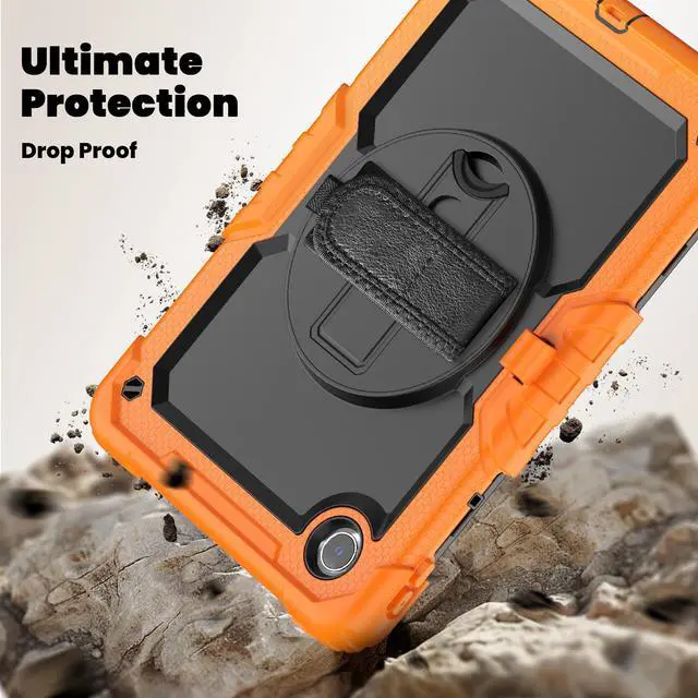 Alt view image 2 of 7 - BONAEVER Case for Lenovo Tab M11 2024 TB330FU TB330XU TB-331FC Shockproof Protective Cover with Screen Protector Rotating Stand and /Shoulder Strap Pen Holder Orange