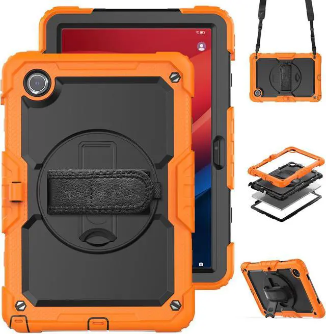 Main image of BONAEVER Case for Lenovo Tab M11 2024 TB330FU TB330XU TB-331FC Shockproof Protective Cover with Screen Protector Rotating Stand and /Shoulder Strap Pen Holder Orange
