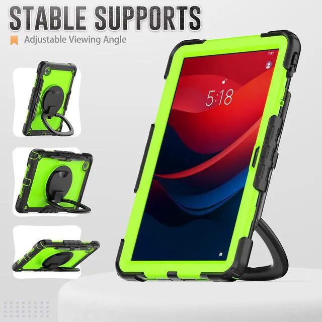 Alt view image 4 of 7 - BONAEVER Case for Lenovo Tab M11 11 inch 2024 Model TB330FU TB330XU TB-331FC with Screen Protector Hand Shoulder Strap 360 Rotating Kickstand Rugged Full Body Protection Cover Green