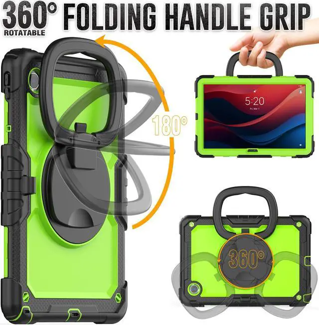 Alt view image 2 of 7 - BONAEVER Case for Lenovo Tab M11 11 inch 2024 Model TB330FU TB330XU TB-331FC with Screen Protector Hand Shoulder Strap 360 Rotating Kickstand Rugged Full Body Protection Cover Green