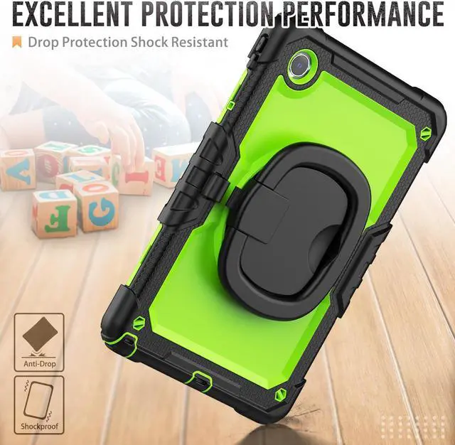 Alt view image 3 of 7 - BONAEVER Case for Lenovo Tab M11 11 inch 2024 Model TB330FU TB330XU TB-331FC with Screen Protector Hand Shoulder Strap 360 Rotating Kickstand Rugged Full Body Protection Cover Green