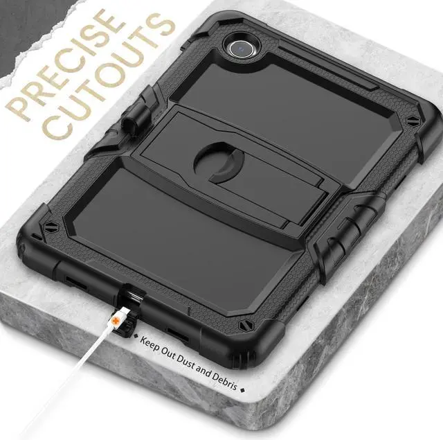 Alt view image 5 of 7 - BONAEVER Case for Lenovo Tab M11 11 inch 2024 Model TB330FU TB330XU TB-331FC Military Grade Shockproof Cover with Screen Protector Rotating Stand Hand Strap Stylus Pen