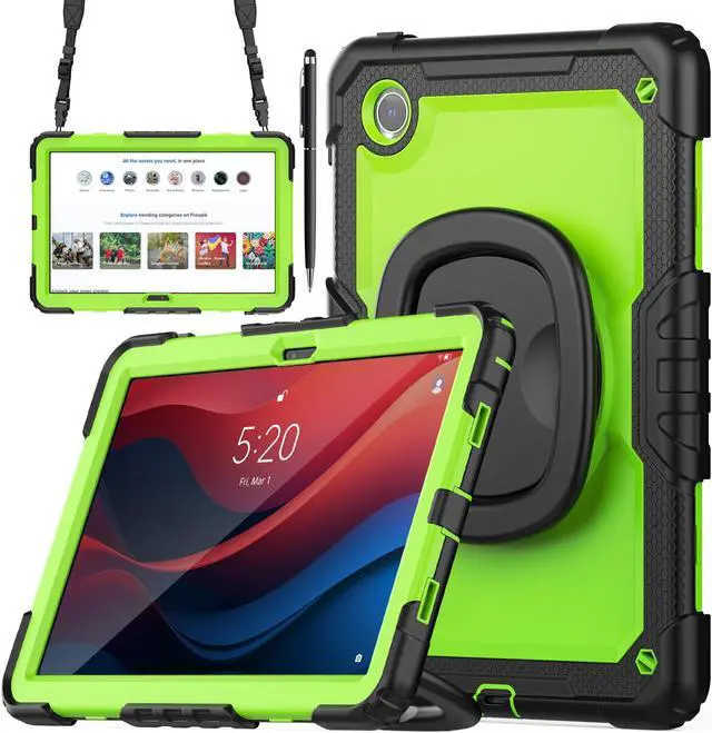 Main image of BONAEVER Case for Lenovo Tab M11 11 inch 2024 Model TB330FU TB330XU TB-331FC with Screen Protector Hand Shoulder Strap 360 Rotating Kickstand Rugged Full Body Protection Cover Green