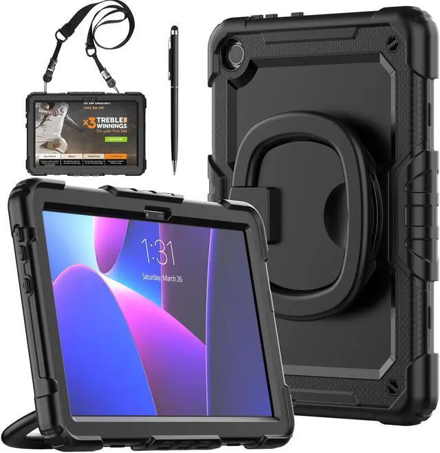Main image of BONAEVER Case for Lenovo Tab M10 3rd Gen 10.1 inch 2022 Model TB-328F with Screen Protector Shockproof Protective Cover with Pen Holder Stand and Shoulder Strap Stylus Pen