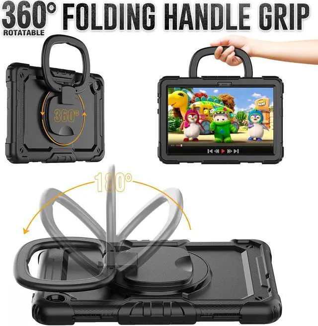 Alt view image 2 of 7 - BONAEVER Case for Lenovo Tab M10 3rd Gen 10.1 inch 2022 Model TB-328F with Screen Protector Shockproof Protective Cover with Pen Holder Stand and Shoulder Strap Stylus Pen