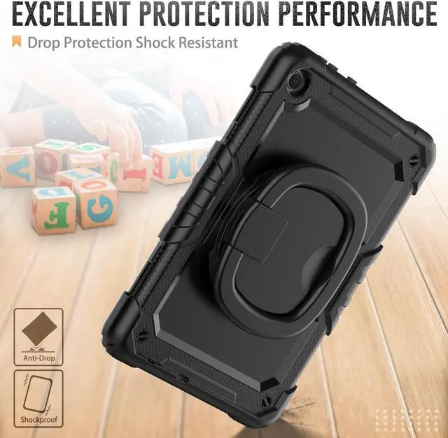 Alt view image 3 of 7 - BONAEVER Case for Lenovo Tab M10 3rd Gen 10.1 inch 2022 Model TB-328F with Screen Protector Shockproof Protective Cover with Pen Holder Stand and Shoulder Strap Stylus Pen