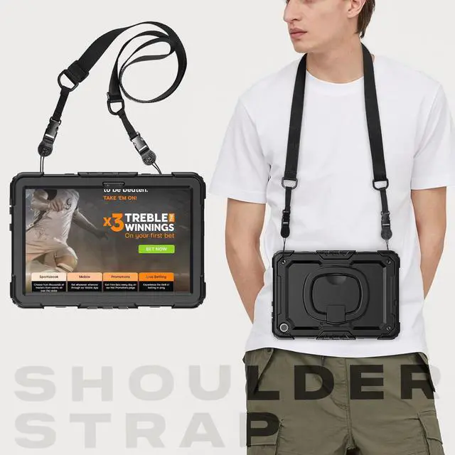 Alt view image 7 of 7 - BONAEVER Case for Lenovo Tab M10 3rd Gen 10.1 inch 2022 Model TB-328F with Screen Protector Shockproof Protective Cover with Pen Holder Stand and Shoulder Strap Stylus Pen