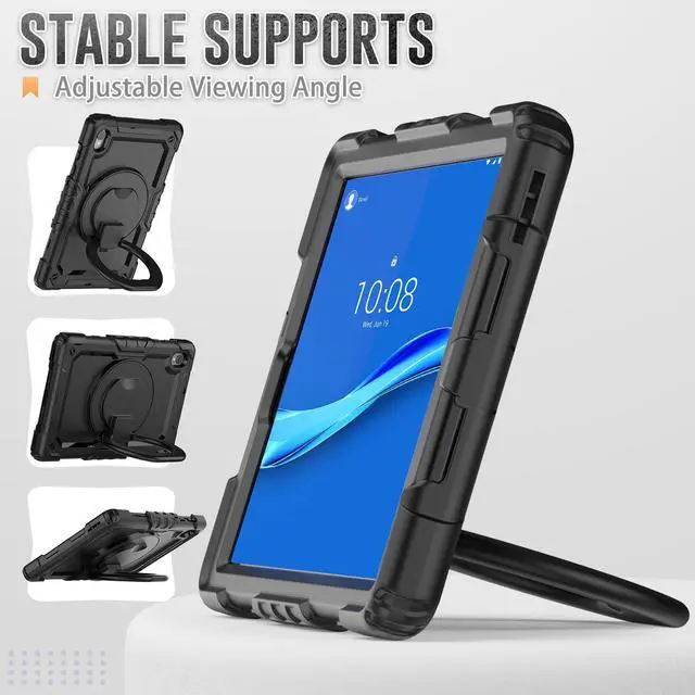 Alt view image 4 of 7 - BONAEVER Case for Lenovo Tab M10 FHD Plus 10.3 inch 2nd Gen 2020 and Tab K10 2021 with Screen Protector Shockproof Protective Cover with Pen Holder Stand and Shoulder Strap Stylus Pen