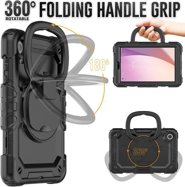 Alt view image 2 of 7 - BONAEVER Case for Lenovo Tab M8 4th Gen 2024 2023 TB301XU TB300FU TB300XU with Screen Protector Shockproof Protective Cover with Pen Holder Stand and Hand/Shoulder Strap