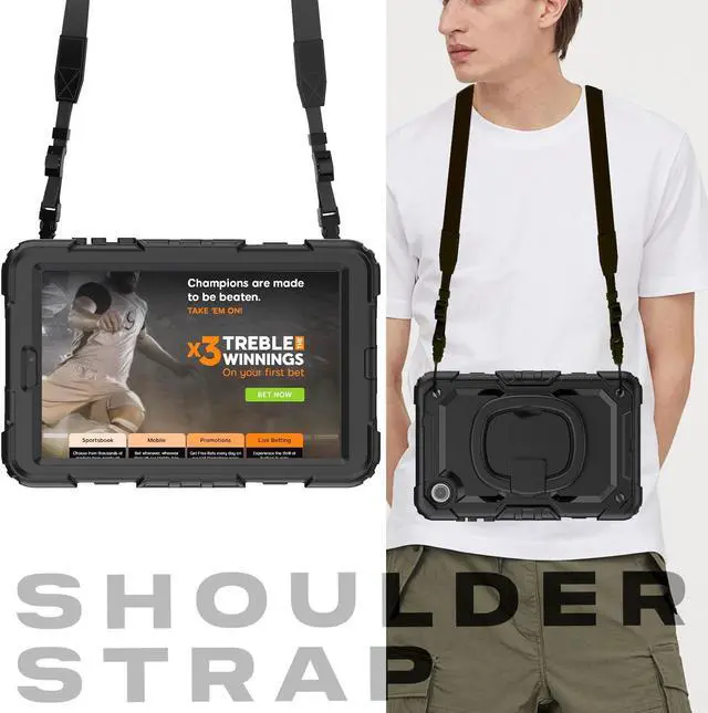 Alt view image 7 of 7 - BONAEVER Case for Lenovo Tab M8 4th Gen 2024 2023 TB301XU TB300FU TB300XU with Screen Protector Shockproof Protective Cover with Pen Holder Stand and Hand/Shoulder Strap