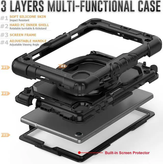 Alt view image 5 of 7 - BONAEVER Case for Lenovo Tab M8 HD FHD Smart 2022 2021 2020 2019 8.0 inch TB-8506FS TB-8506F TB-8505F TB-8505X TB-8505FS TB-8705F TB-8705N with Screen Protector Stylus Pen Pen Holder Shoulder Strap