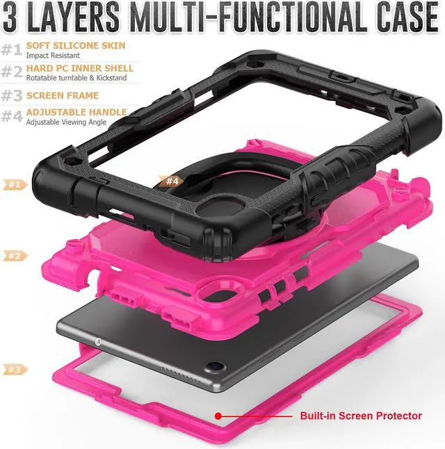 Alt view image 5 of 7 - BONAEVER Case for Lenovo Tab M8 HD FHD Smart 2022 2021 2020 2019 8.0 inch TB-8506FS TB-8506F TB-8505F TB-8505X TB-8505FS TB-8705F TB-8705N with Screen Protector Stylus Pen Pen Holder Shoulder Strap