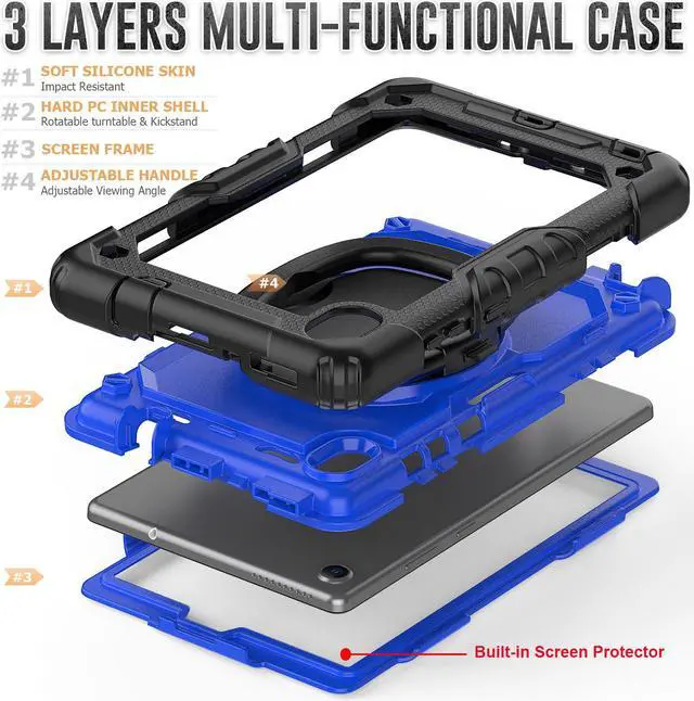 Alt view image 5 of 7 - BONAEVER Case for Lenovo Tab M8 HD FHD Smart 2022 2021 2020 2019 8.0 inch TB-8506FS TB-8506F TB-8505F TB-8505X TB-8505FS TB-8705F TB-8705N with Screen Protector Stylus Pen Pen Holder Shoulder Strap