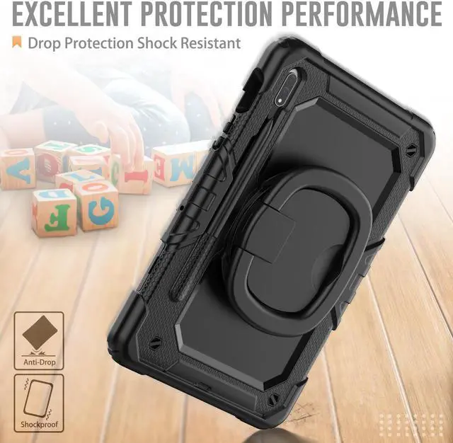 Alt view image 3 of 7 - BONAEVER Case for Samsung Galaxy Tab S8 11 inch 2022 / S7 11 Inch 2020 Protective Cover with Screen Protector Pen Holder Hand/Shoulder Strap Stylus Pen