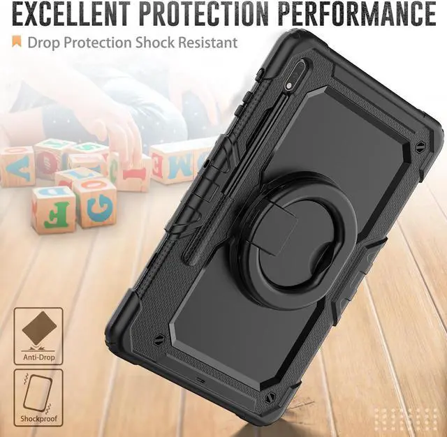 Alt view image 3 of 7 - BONAEVER Case for 12.4 inch Samsung Galaxy Tab S8 Plus 2022/ S7 FE 2021/ S7 Plus 2020 Protective Cover with Screen Protector Pen Holder Hand/Shoulder Strap Stylus Pen