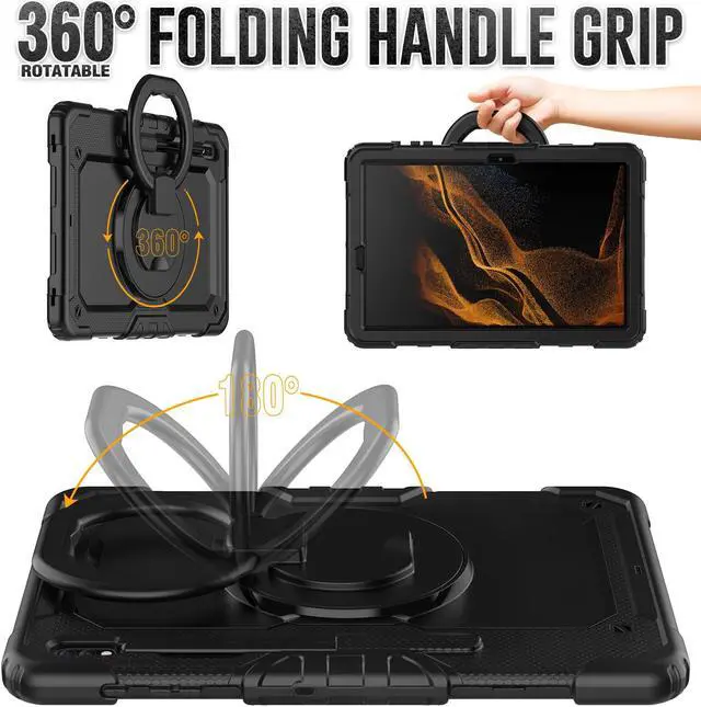 Alt view image 2 of 7 - BONAEVER Case for 12.4 inch Samsung Galaxy Tab S8 Plus 2022/ S7 FE 2021/ S7 Plus 2020 Protective Cover with Screen Protector Pen Holder Hand/Shoulder Strap Stylus Pen