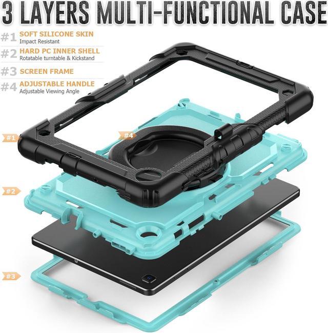 Alt view image 7 of 7 - BONAEVER Case fo Samsung Galaxy Tab S6 Lite Case 2024/2022/2020 SM-P620/P625/P610/P613/P615/P619 with Screen Protector Pen Holder Shockproof Protective Cover with Stand Shoulder Strap Stylus Pen