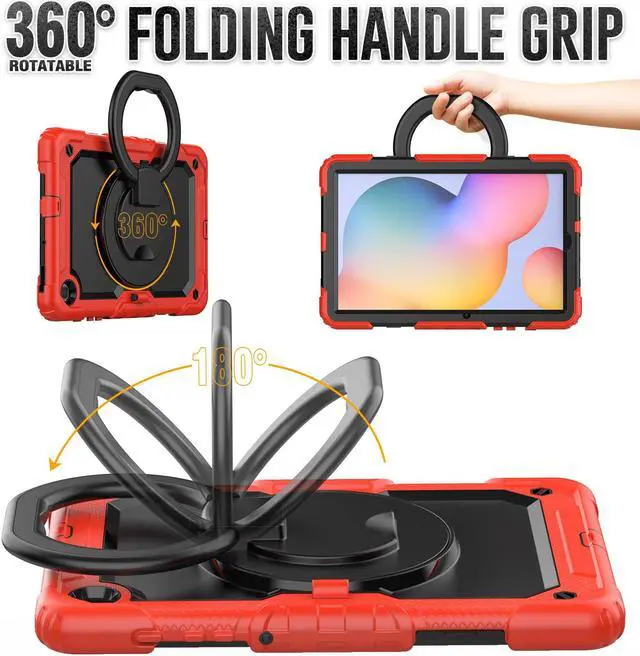 Alt view image 2 of 7 - BONAEVER Case fo Samsung Galaxy Tab S6 Lite Case 2024/2022/2020 SM-P620/P625/P610/P613/P615/P619 with Screen Protector Pen Holder Shockproof Protective Cover with Stand Shoulder Strap Stylus Pen