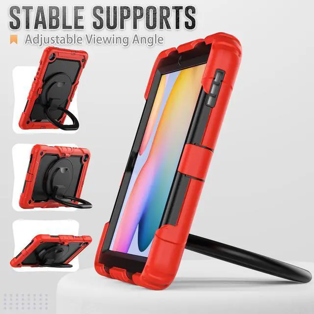 Alt view image 4 of 7 - BONAEVER Case fo Samsung Galaxy Tab S6 Lite Case 2024/2022/2020 SM-P620/P625/P610/P613/P615/P619 with Screen Protector Pen Holder Shockproof Protective Cover with Stand Shoulder Strap Stylus Pen