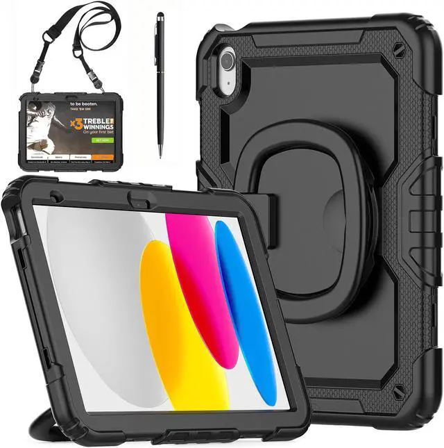 Main image of BONAEVER Case for iPad (A16) 11th Generation 11 Inch 2025, iPad 10th Generation 10.9 inch 2022, Shockproof Protective Cover with Screen Protector, Rotating Stand, Hand/Shoulder Strap, Stylus Pen