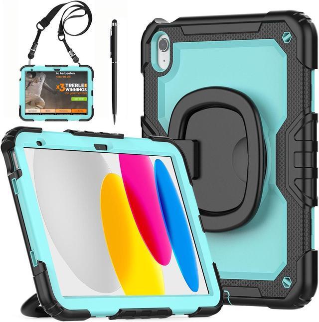 Main image of BONAEVER Case for iPad (A16) 11th Generation 11 Inch 2025, iPad 10th Generation 10.9 inch 2022, Shockproof Protective Cover with Screen Protector, Rotating Stand, Hand/Shoulder Strap, Stylu Light Blue