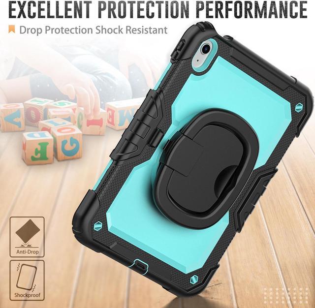Alt view image 3 of 7 - BONAEVER Case for iPad (A16) 11th Generation 11 Inch 2025, iPad 10th Generation 10.9 inch 2022, Shockproof Protective Cover with Screen Protector, Rotating Stand, Hand/Shoulder Strap, Stylu Light Blue