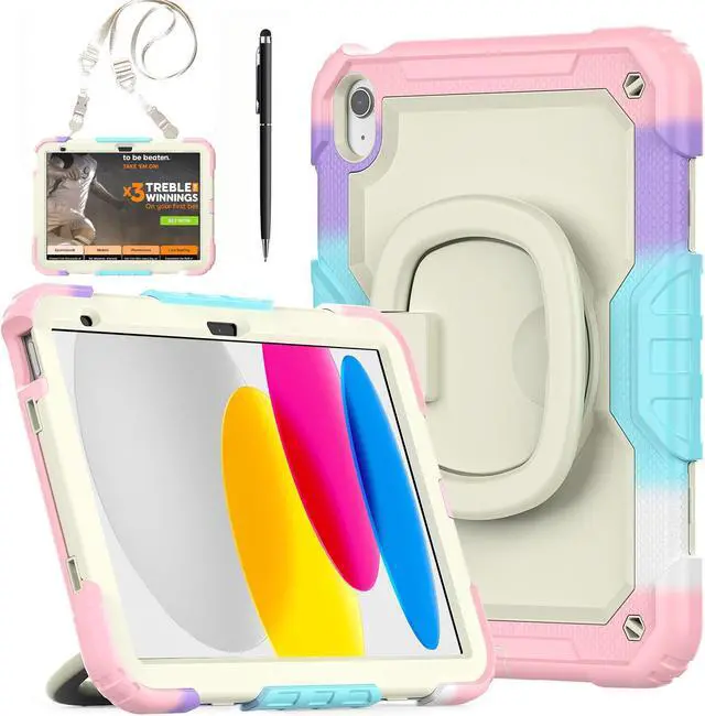 Main image of BONAEVER Case for iPad (A16) 11th Generation 11 Inch 2025, iPad 10th Generation 10.9 inch 2022, Shockproof Protective Cover with Screen Protector, Rotating Stand, Hand/Shoulder Strap, Stylus Pen Pink