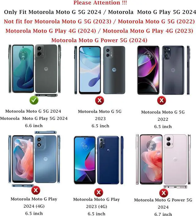 Alt view image 2 of 7 - BONAEVER for Motorola Moto G 5G 2024 / Moto G Play 5G 2024 Phone Case with Built-in Screen Protector Waterproof Case Rugged Underwater Duustproof Shockproof Drop Proof Protective Cover