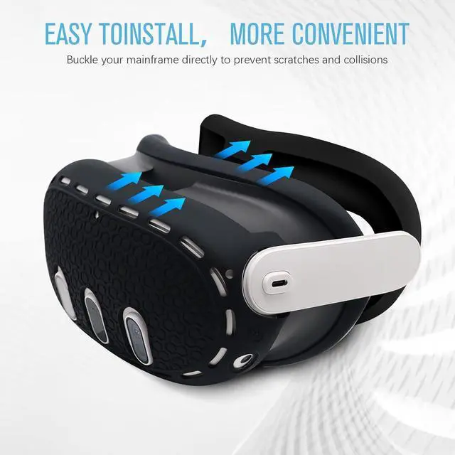 Alt view image 2 of 7 - BONAEVER Accessories for Meta Quest 3, 5 in 1 Silicone Protective Case Set for Oculus Quest 3, VR Protective Case Set, Controller Grip Cover, VR Shell Cover, Face Cover,Joystick Caps and More