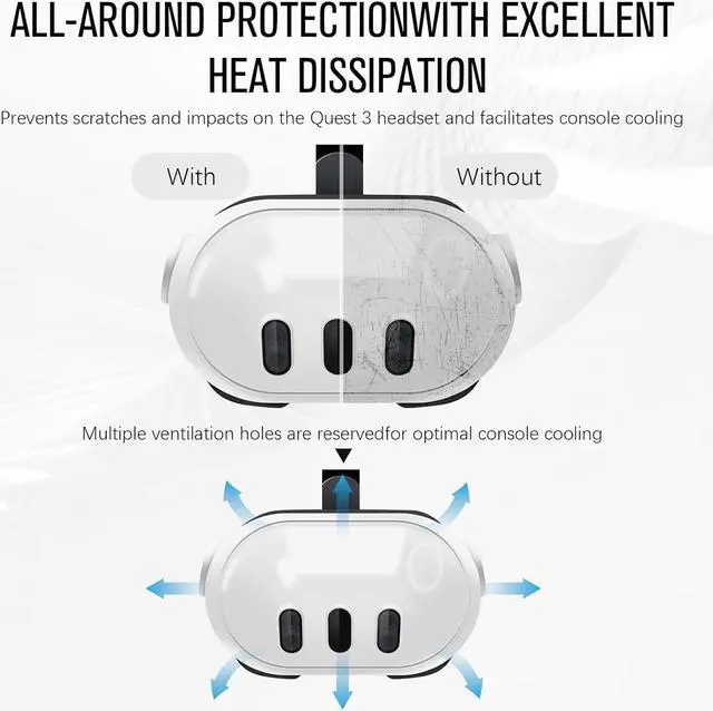 Alt view image 6 of 7 - BONAEVER Accessories for Meta Quest 3, 5 in 1 Silicone Protective Case Set for Oculus Quest 3, VR Protective Case Set, Controller Grip Cover, VR Shell Cover, Face Cover,Joystick Caps and More Red