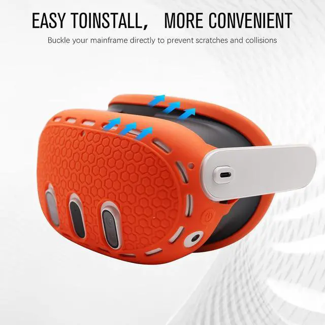 Alt view image 2 of 7 - BONAEVER Accessories for Meta Quest 3, 5 in 1 Silicone Protective Case Set for Oculus Quest 3, VR Protective Case Set, Controller Grip Cover, VR Shell Cover, Face Cover,Joystick Caps and More Red