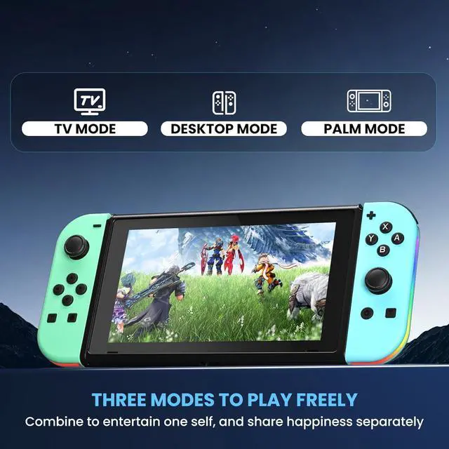 Alt view image 7 of 7 - BONAEVER Joy Cons for Switch Controllers, Wireless L/R Joy Con Controllers for Switch with Dual Vibration, RGB Light, Motion Control, and One-key Awake