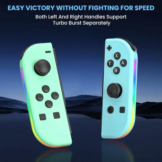 Alt view image 2 of 7 - BONAEVER Joy Cons for Switch Controllers, Wireless L/R Joy Con Controllers for Switch with Dual Vibration, RGB Light, Motion Control, and One-key Awake