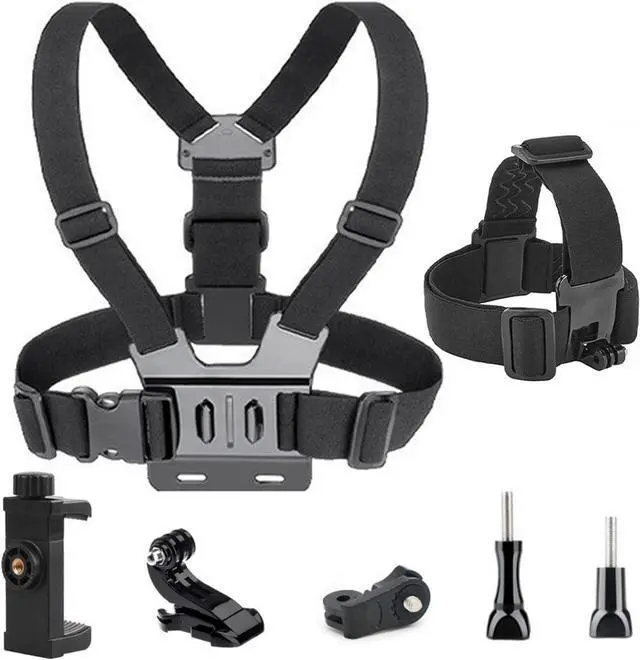 Main image of BONAEVER Mobile Phone Chest Strap and Headband First-Person Perspective Shooting, POV/VLOG, Fishing and Cycling for All Mobile Phones / Gopro Hero 12 11 10 9 8 7 6 5 4 Session 3+ 3 2 1