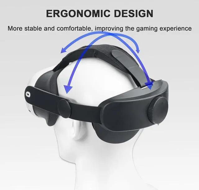 Alt view image 5 of 6 - BONAEVER Head Strap for Meta Quest 3, Comfort Adjustable Elite Strap Replacement Compatible with Oculus Quest 3, Soft Cushion VR Headset Accessories for Meta Quest 3, Enhanced Gaming Immersion