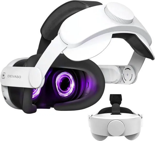 Main image of BONAEVER Head Strap for Meta Quest 3, Comfort Adjustable Elite Strap Replacement Compatible with Oculus Quest 3, Soft Cushion VR Headset Accessories for Meta Quest 3, Enhanced Gaming Immersion White