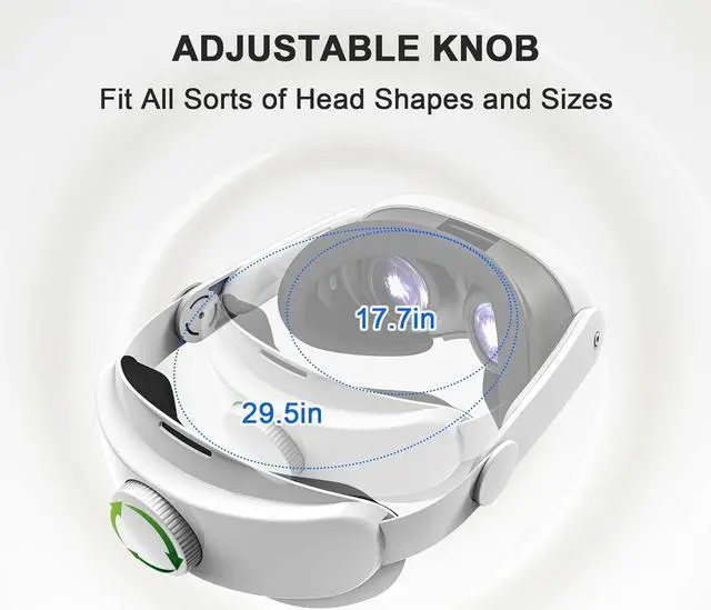 Alt view image 5 of 6 - BONAEVER Head Strap for Meta Quest 3, Comfort Adjustable Elite Strap Replacement Compatible with Oculus Quest 3, Soft Cushion VR Headset Accessories for Meta Quest 3, Enhanced Gaming Immersion White
