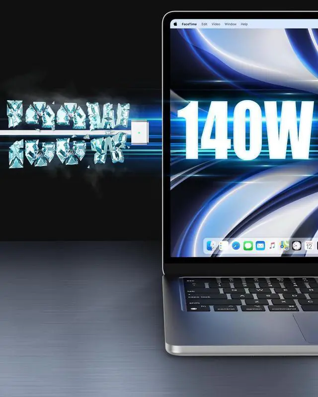 Alt view image 4 of 7 - BONAEVER For 140W USB C to Magnetic 3 Cable, Compatible with MacBook Air 13 / 15 inch M3 2024, MacBook Air 15 inch M2 2023, MacBook Air 13 inch M2 2022, MacBook Pro 14 / 16-inch M2 2023 - 6.6FT White